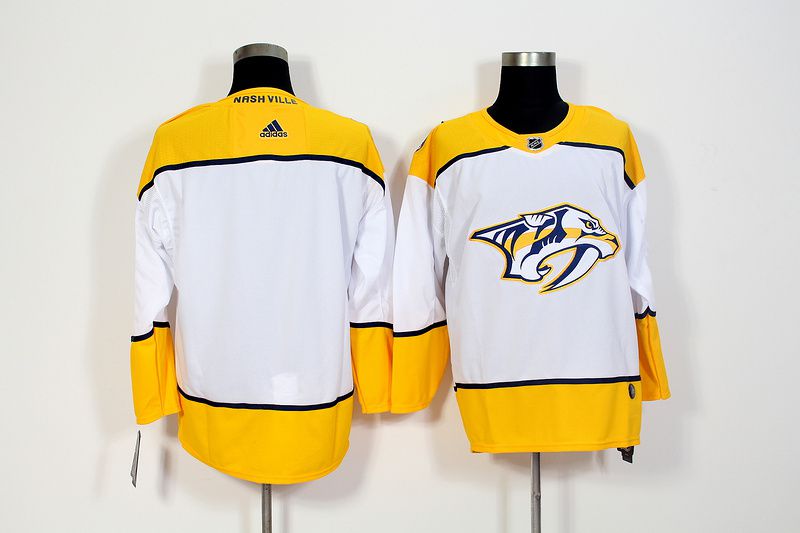 Men Nashville Predators Blank White Hockey Stitched Adidas NHL Jerseys